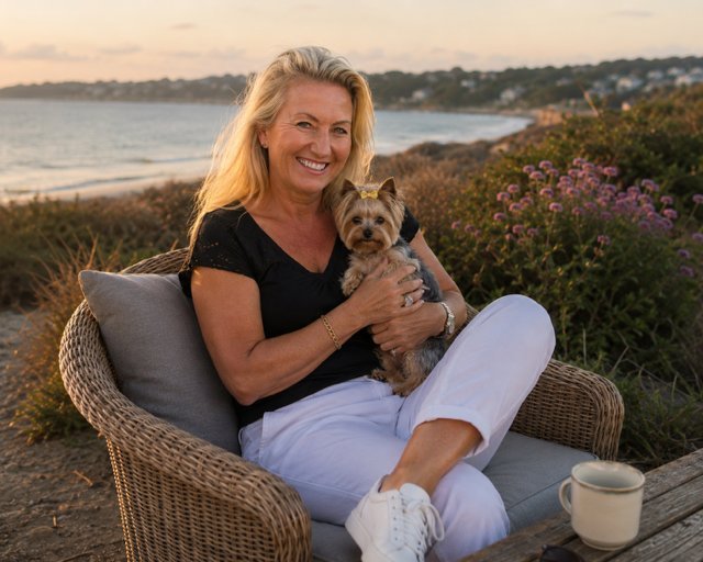 Rebecca and Tia at sunset